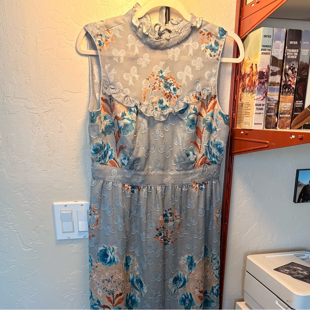 Anna Sui Floral Maxi Dress - Blue and Orange